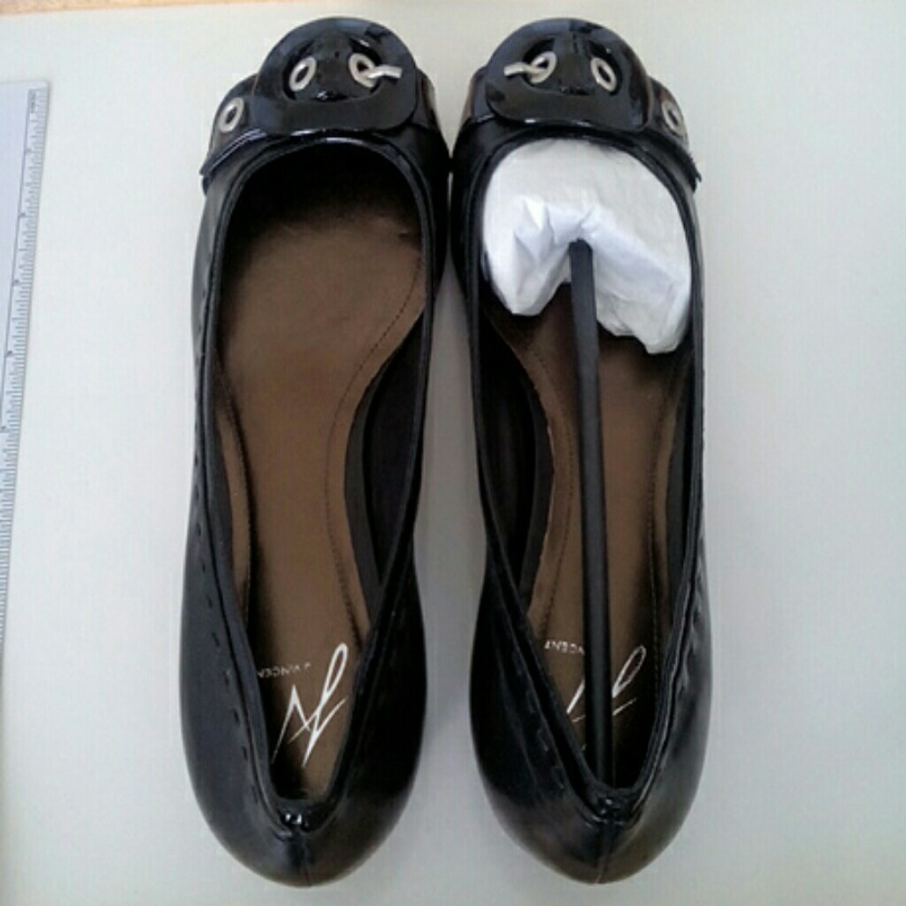 J Vincent Black Patent Leather Flats - 8M women - NWoT